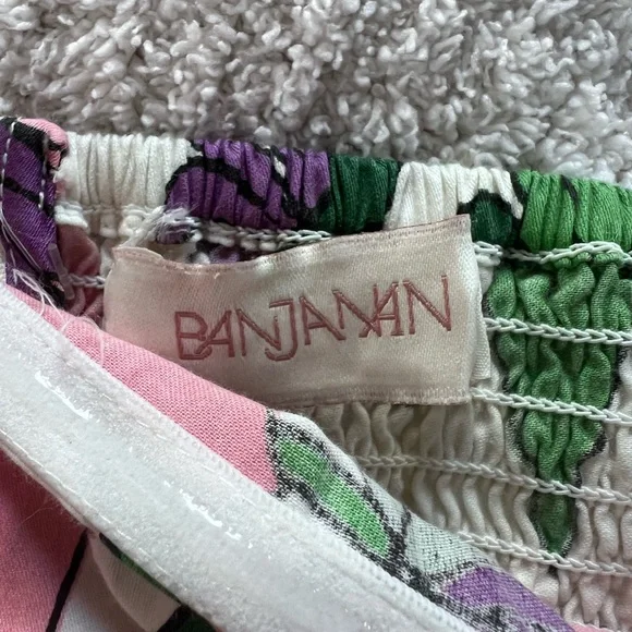 NWT Banjanan Anthropologie Women's Strapless Top Floral Spring Medium Sweetheart - Picture 8 of 10